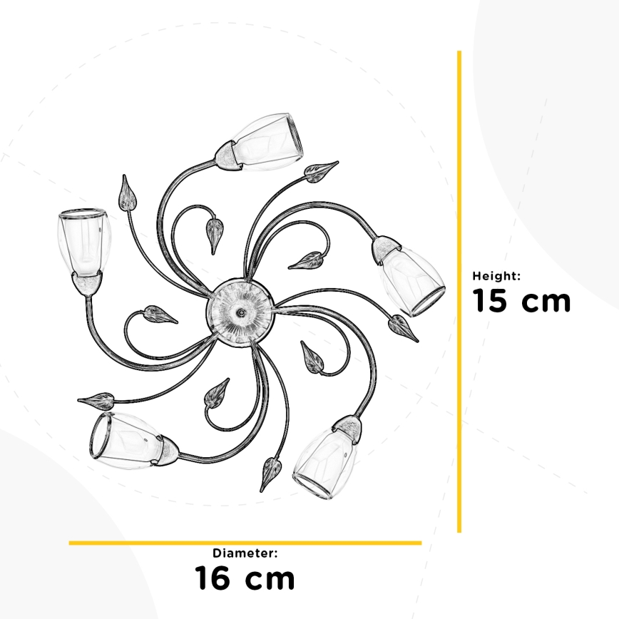 ONLI - Mennyezeti lámpa LILIANA 5xE14/6W/230V