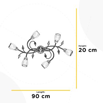 ONLI - Mennyezeti lámpa LILIANA 6xE14/6W/230V