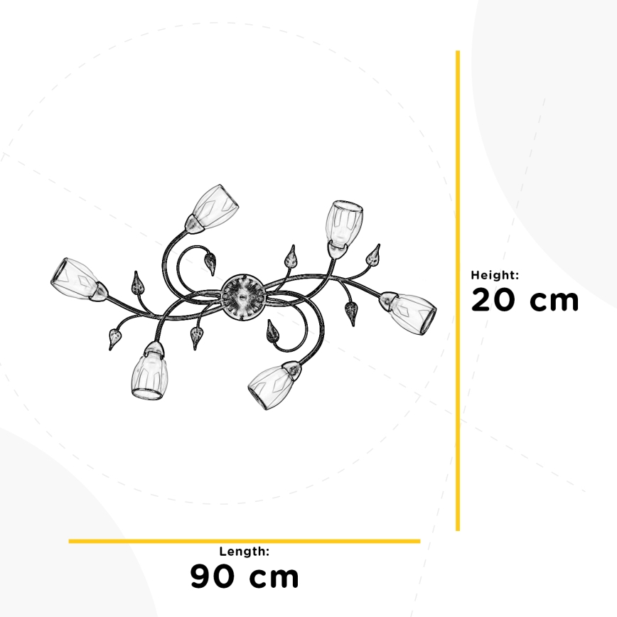 ONLI - Mennyezeti lámpa LILIANA 6xE14/6W/230V