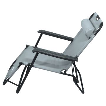 Összecsukható állítható szék szürke/fekete