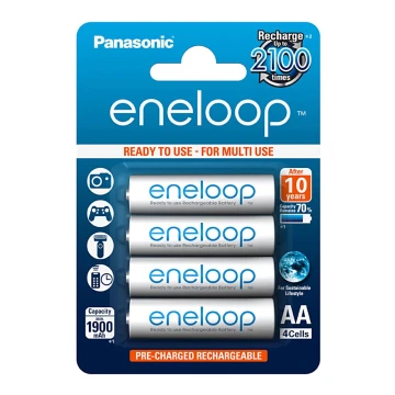 Panasonic Eneloop BK-3MCCE - 4db alkáli elem AA Eneloop NiMH/1,2V/1900mAh