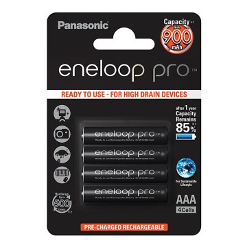 Panasonic Eneloop Pro BK-4HCDE/4BP - 4db tölthető elem AAA Eneloop Pro NiMH/1
