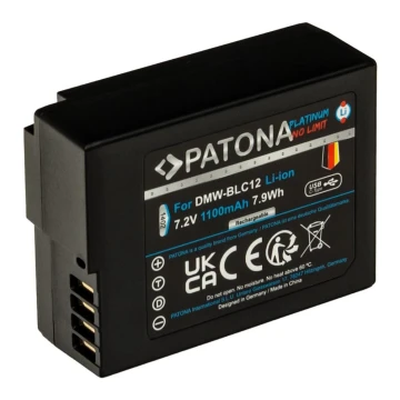 PATONA - Akkumulátor Panasonic DMW-BLC12 1100mAh Li-Ion Platinum USB-C töltő