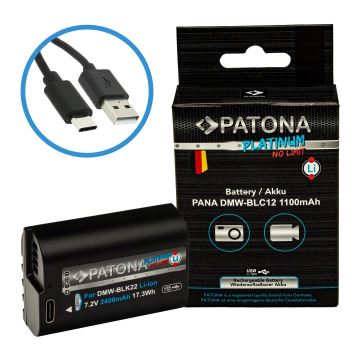 PATONA - Akkumulátor Panasonic DMW-BLC12 1100mAh Li-Ion Platinum USB-C töltő