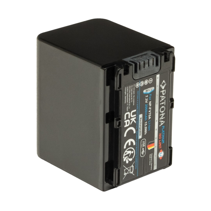 PATONA - Akkumulátor Sony NP-FV70A 2060mAh Li-Ion Platinum USB-C töltő