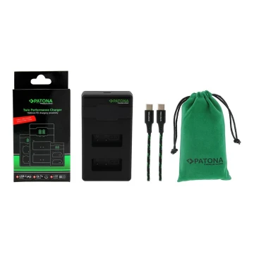 PATONA - Gyorstöltő Dual Canon LP-E17 + kábel USB-C 0,6m