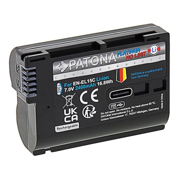 PATONA – Nikon EN-EL15C Akkumulátor, 2400 mAh Li-Ion Platinum USB-C