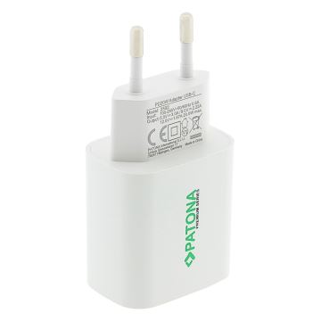 PATONA - Töltő USB-C Power delivery 20W/230V fehér