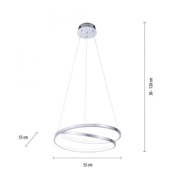 Paul Neuhaus 2472-21 - LED Dimmelhető csillár zsinóron ROMAN LED/30W/230V króm