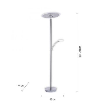 Paul Neuhaus 673-55 - LED Dimmelhető állólámpa ARTUR 2xLED/21W/230V+1xLED/6W króm