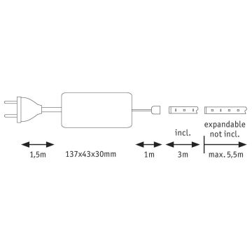 Paulmann 70666 - LED/20W IP44 Fürdőszobai szalag MAXLED 3m 230V