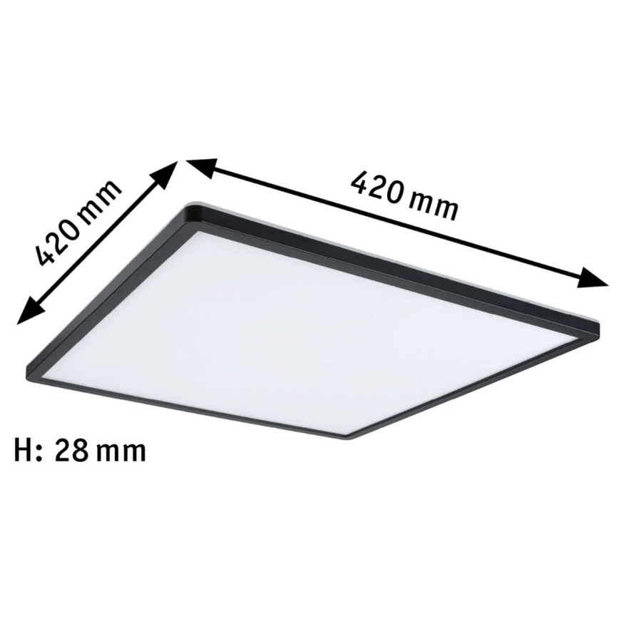 Paulmann 71016 - LED/22W Dimmelhető panel ATRIA 230V 4000K 42x42 cm fekete