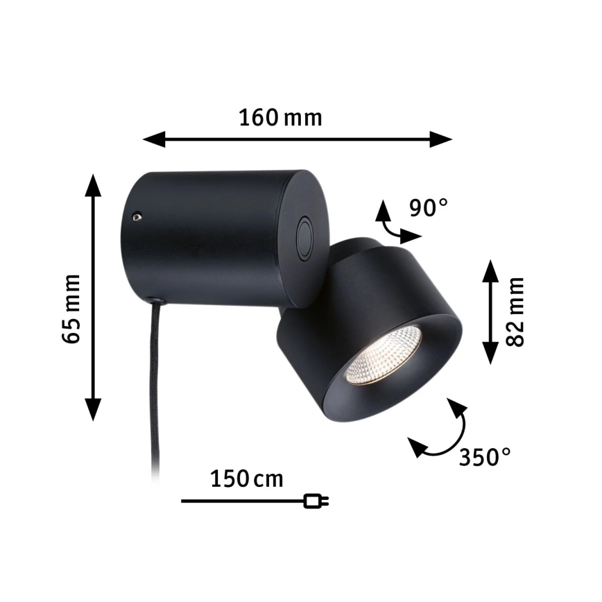 Paulmann 79776 - LED/3W Dimmelhető fali lámpa 2in1 PURIC PANE 230V