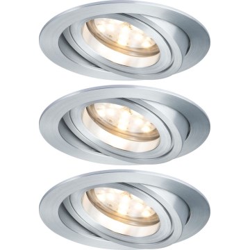 Paulmann 92817 - KÉSZLET 3xLED/7W IP23 Dimmelhető fürdőszobai függesztett mennyezeti lámpa COIN 230V