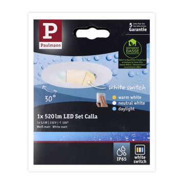 Paulmann 93011 - LED/5,5W IP65 Fürdőszobai beépíthető lámpa CALLA 230V 2700/4000/6500K