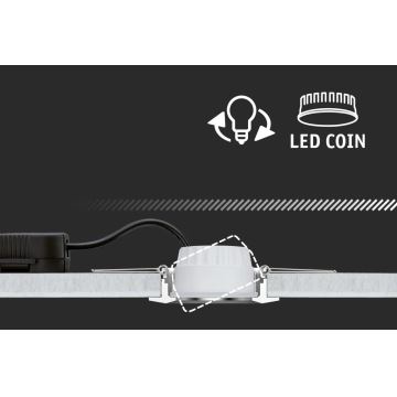 Paulmann 93080 - KÉSZLET 3xLED/6W IP23 Dimmelhető fürdőszobai függesztett mennyezeti lámpa COIN 230V