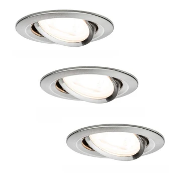 Paulmann 93607 - KÉSZLET 3x LED GU10/7W IP23 Dimmelhető fürdőszobai lámpa NOVA 230V