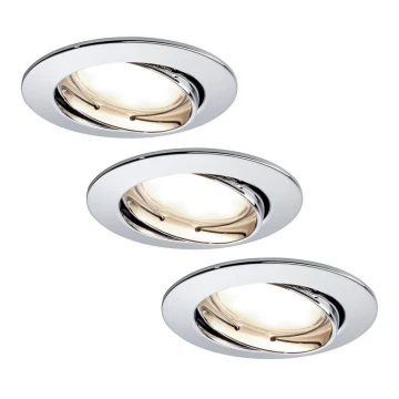 Paulmann 93966 - KÉSZLET 3xLED/7W IP23  Dimmelhető fürdőszobai beépíthető lámpa COIN 230V