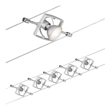 Paulmann 94133 - KÉSZLET 5xGU5,3/10W Spotlámpa zsinórrendszerhez MAC 230V króm