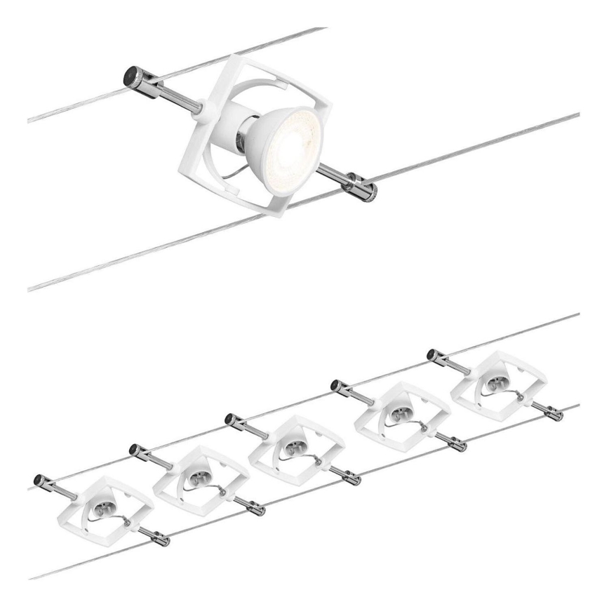 Paulmann 94149 - KÉSZLET 5xGU5,3/10W Spotlámpa zsinórrendszerhez TECH 230V fehér