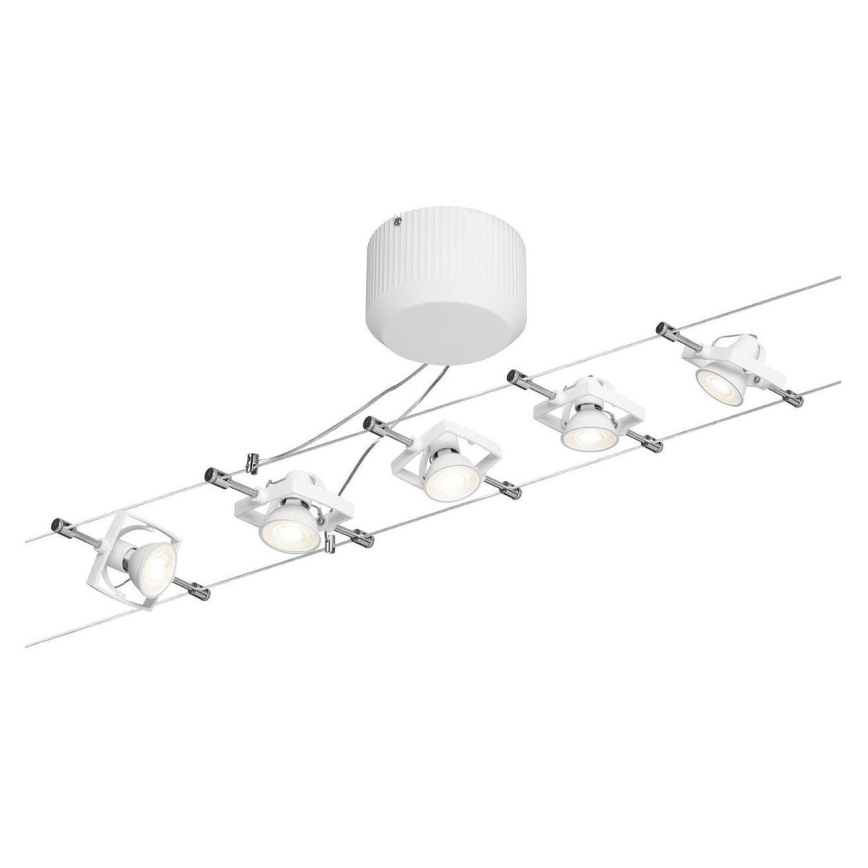 Paulmann 94149 - KÉSZLET 5xGU5,3/10W Spotlámpa zsinórrendszerhez TECH 230V fehér