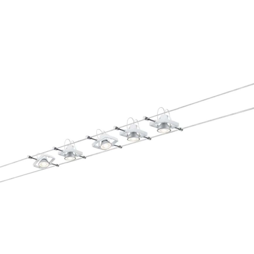 Paulmann 94149 - KÉSZLET 5xGU5,3/10W Spotlámpa zsinórrendszerhez TECH 230V fehér