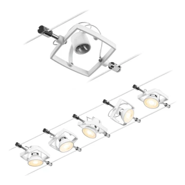 Paulmann 94432 - KÉSZLET 5xGU5,3/10W Spotlámpa sínrendszerhez MAC 230V fehér