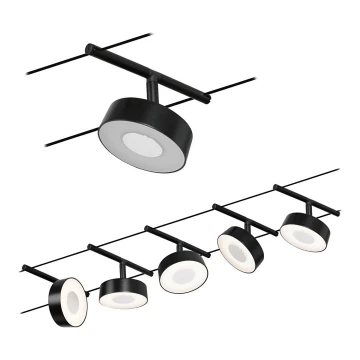 Paulmann 94479 - KÉSZLET 5xLED/5W Spotlámpa sínrendszerhez CIRCLE 230V fekete