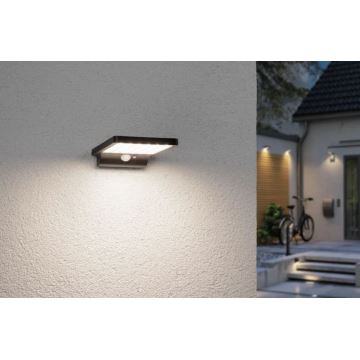 Paulmann 95393 - LED/4W IP44 Dimmelhető napelemes fali lámpa érzékelővel SOLVEIG 3,7V
