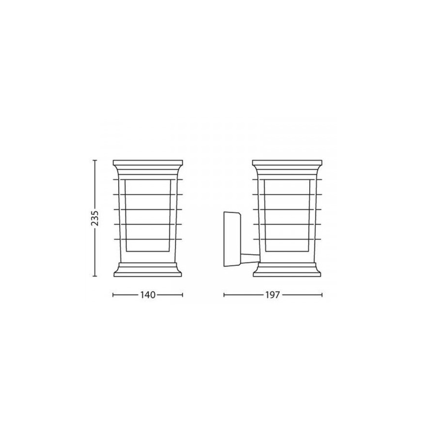 Philips 15280/54/PN - LED Kültéri fali lámpa MyGarden PATIO 1xE27/60W/230V IP44