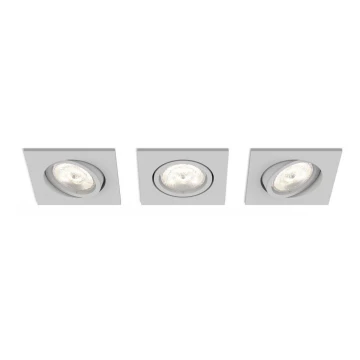 Philips 50123/87/P0 - KÉSZLET 3x LED Szabályozható beépíthető lámpa CASEMENT LED/4,5W/230V