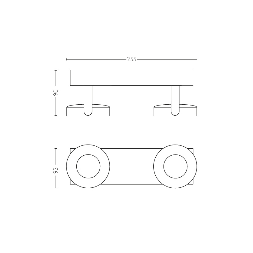 Philips 53172/31/P0 - Spotlámpa MYLIVING CLOCKWORK 2xLED/4,5W/230V