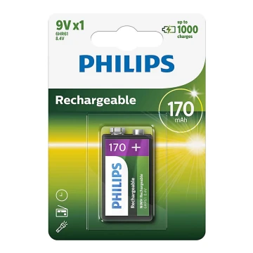 Philips 9VB1A17/10 - tölthető elem MULTILIFE NiMH/9V/170 mAh