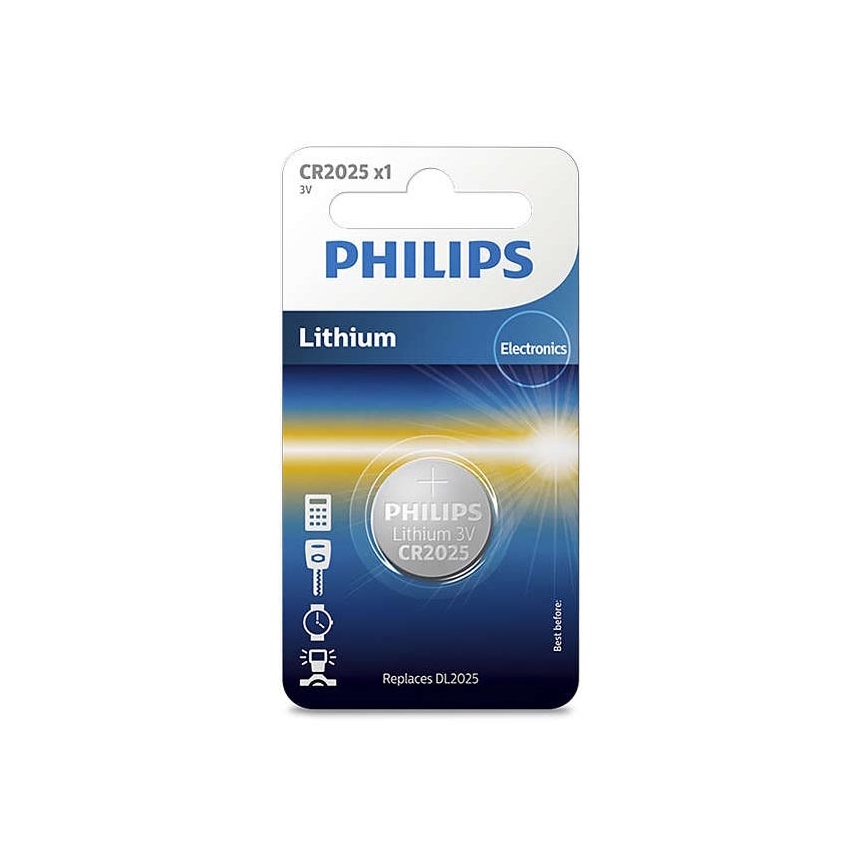 Philips CR2025/01B - Lítium elem CR2025 MINICELLS 3V 165mAh