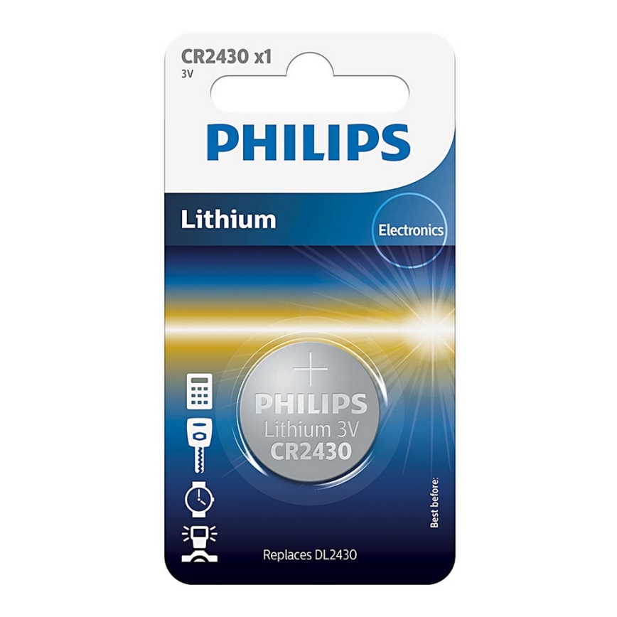 Philips CR2430/00B - Lítium gombelem CR2430 MINICELLS 3V 300mAh