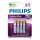 Philips FR03LB4A/10 - 4 db lítium elem AAA LITHIUM ULTRA 1,5V 800mAh