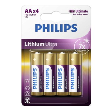 Philips FR6LB4A/10 - 4 db lítium elem AA LITHIUM ULTRA 1,5V 2400mAh