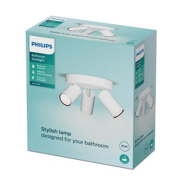 Philips - Fürdőszobai spotlámpa IDRIS 3xGU10/5W/230V IP44 fehér