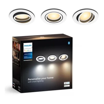 Philips - KÉSZLET 3x LED Dimmelhető beépíthető lámpa Hue MILLISKIN 1xGU10/4,2W/230 2200-6500K