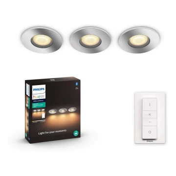 Philips - KÉSZLET 3x LED Szabályozható fürdőszobai lámpa Hue ADORE 1xGU10/5W/230V IP44 + távirányító