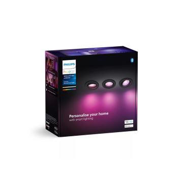 Philips - KÉSZLET 3xLED RGBW Dimmelhető függesztett mennyezeti lámpa Hue CENTURA 1xGU10/4,2W/230V 2000-6500K