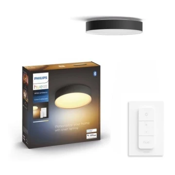 Philips - LED Dimmelhető mennyezeti lámpa Hue LED/9,6W/230V 2200-6500K átm. 261 mm fekete + távirányítás