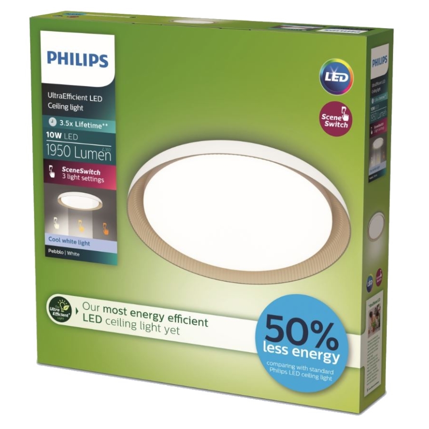 Philips - LED Dimmelhető mennyezeti lámpa PEBBLO SCENE SWITCH LED/10W/230V 4000K fehér