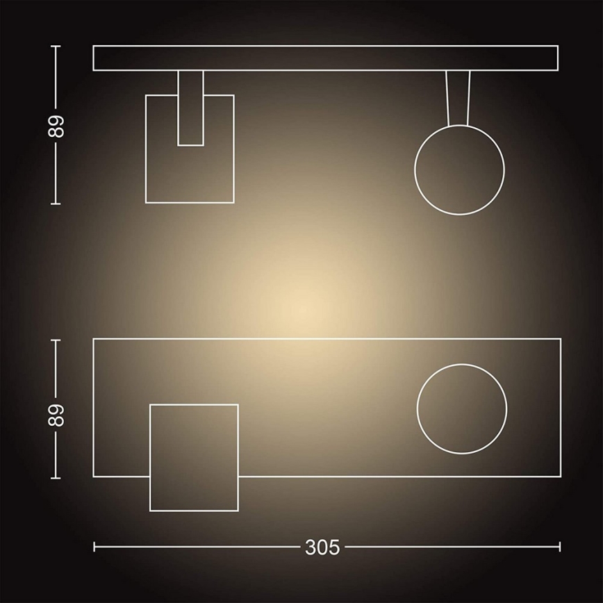 Philips - LED Dimmelhető spotlámpa Hue RUNNER 2xGU10/4,2W/230V 2200-6500K + távirányítás fehér