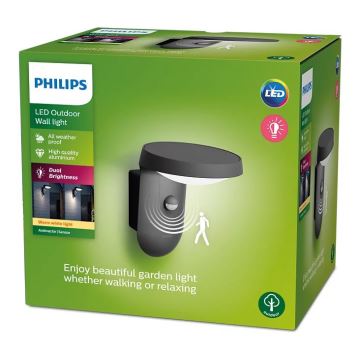 Philips - LED Kültéri fali lámpa érzékelővel LED/9W/230V 2700K IP44