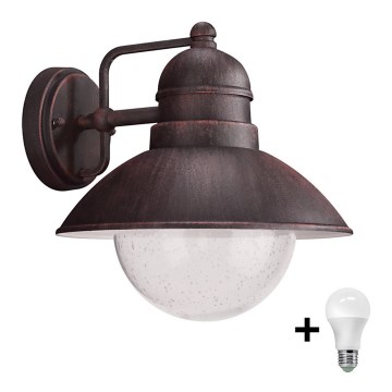 Philips - LED Kültéri fali lámpa izzóval szürkületérzékelővel DAMASCUS 1xE27/9W/230V IP44