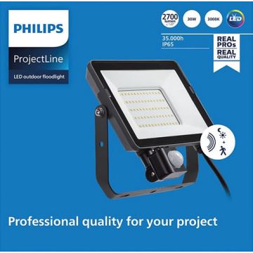 Philips - LED Kültéri reflektor érzékelővel PROJECTLINE LED/30W/230V IP65 3000K