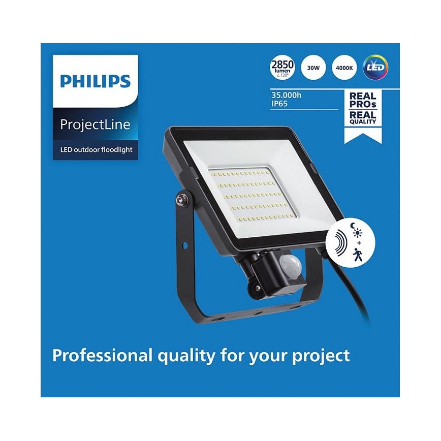 Philips - LED Kültéri reflektor érzékelővel PROJECTLINE LED/30W/230V IP65 4000K