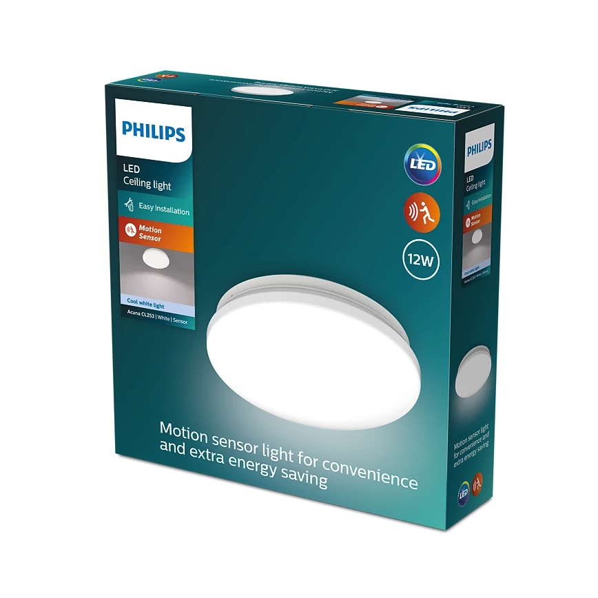 Philips - LED Mennyezeti lámpa érzékelős ACUNA LED/12W/230V 4000K