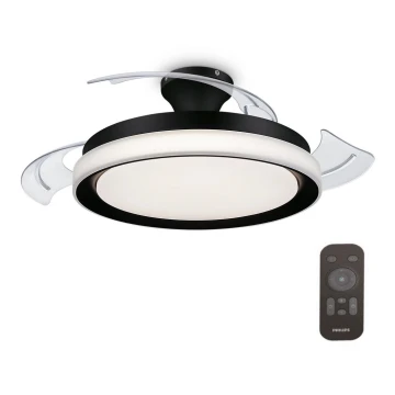 Philips-LED Mennyezeti lámpa ventilátorral BLISS LED/35W/230V 5500/4000/2700K fekete + távirányítás